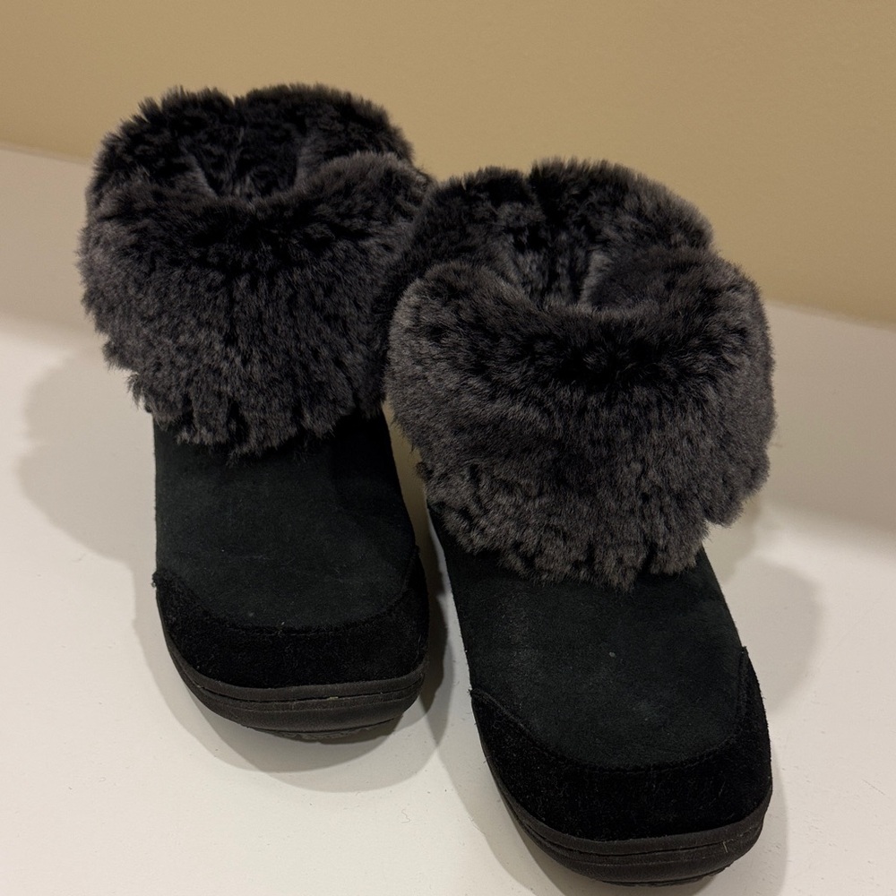 “Overland” Cozy Black Fur-Lined Booties